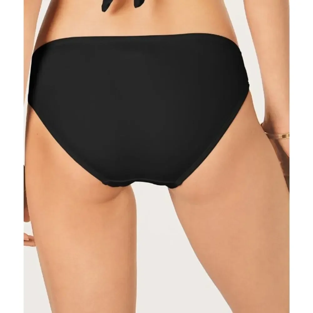 Michael Kors Women's Logo-Ring Bikini Swim Bottoms Black Size XS
